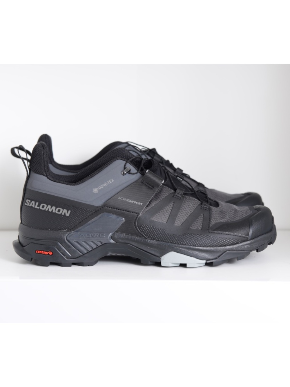 Salomon X Ultra 4 GTX Gore-Tex 477697 Black Gray Hiking Shoes Sneaker Men's